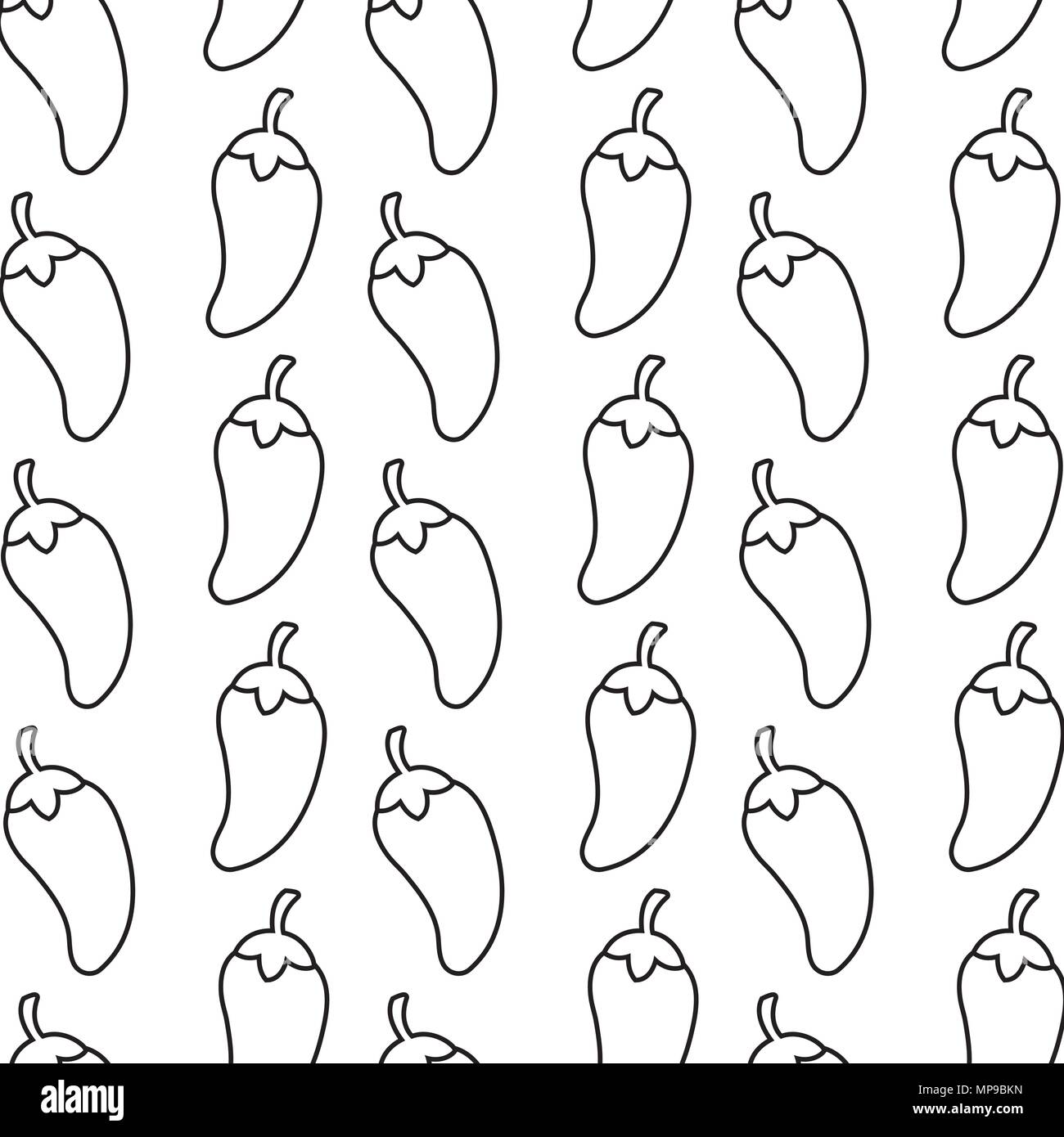 Arrière-plan de chili pepper pattern, vector illustration design Illustration de Vecteur