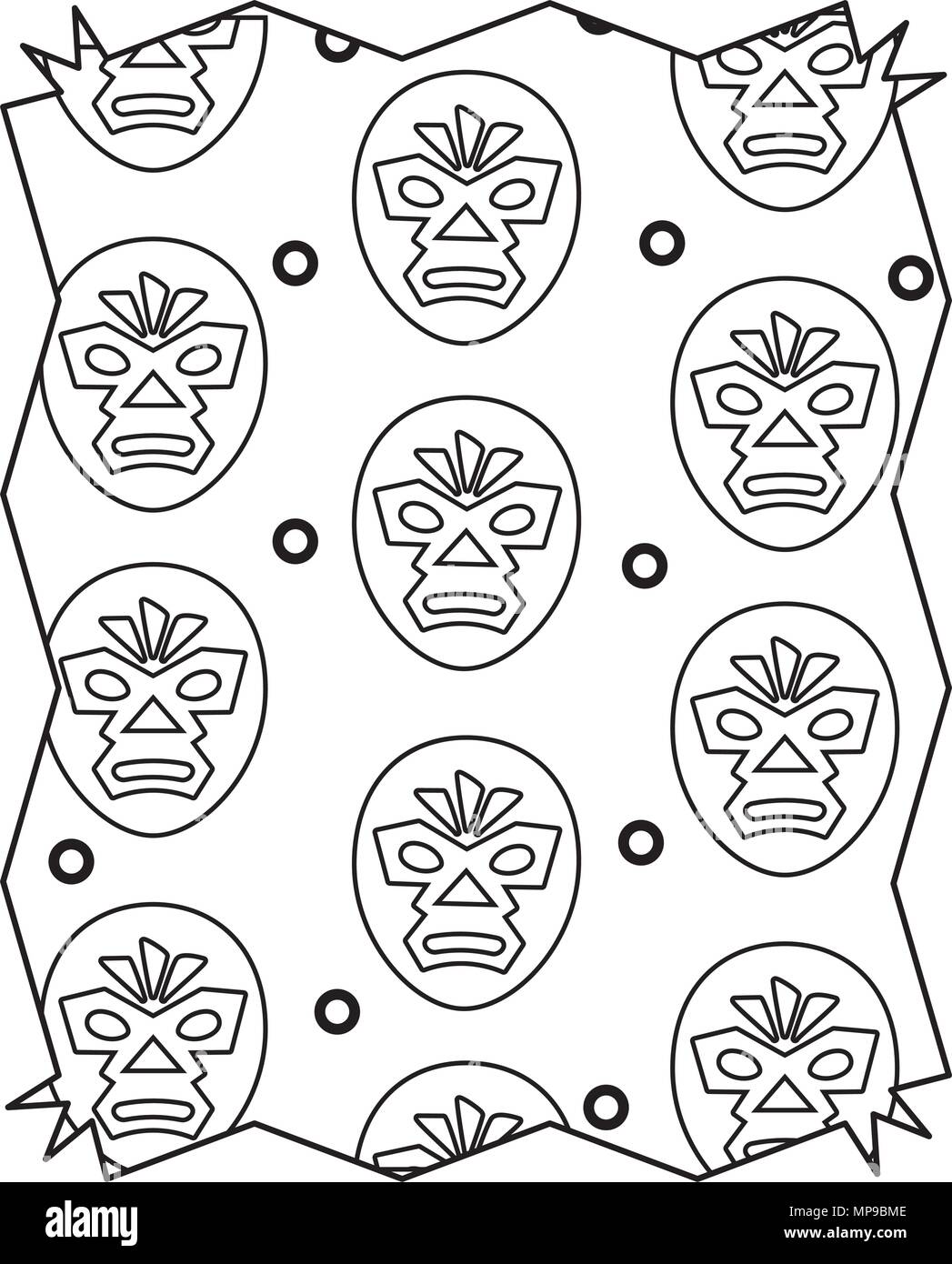 Résumé cadre avec masque de catcheur sur fond blanc, vector illustration Illustration de Vecteur