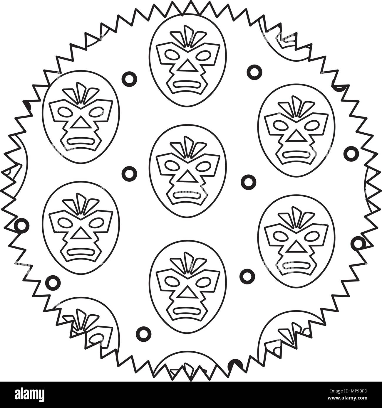 Seal stamp avec masque de catcheur sur fond blanc, vector illustration Illustration de Vecteur