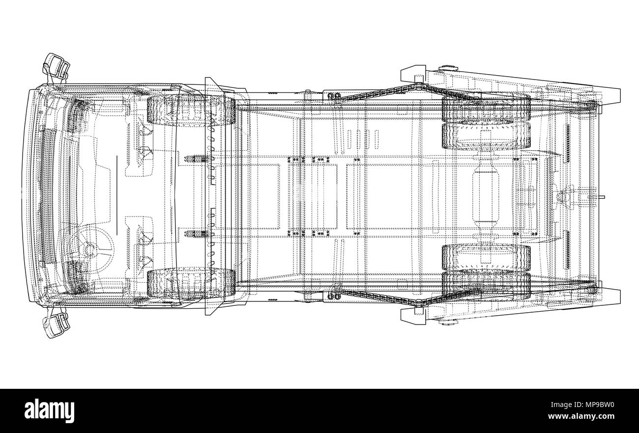 Concept de camion à ordures. Vector Illustration de Vecteur