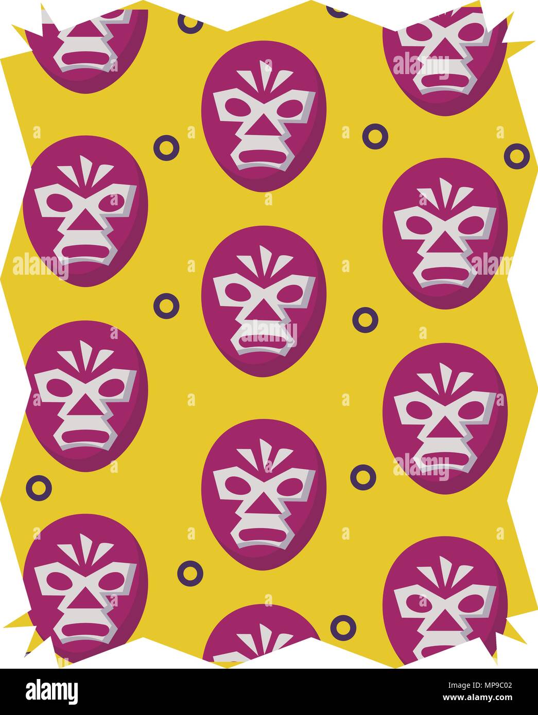 Résumé cadre avec masque de catcheur sur fond blanc, vector illustration Illustration de Vecteur