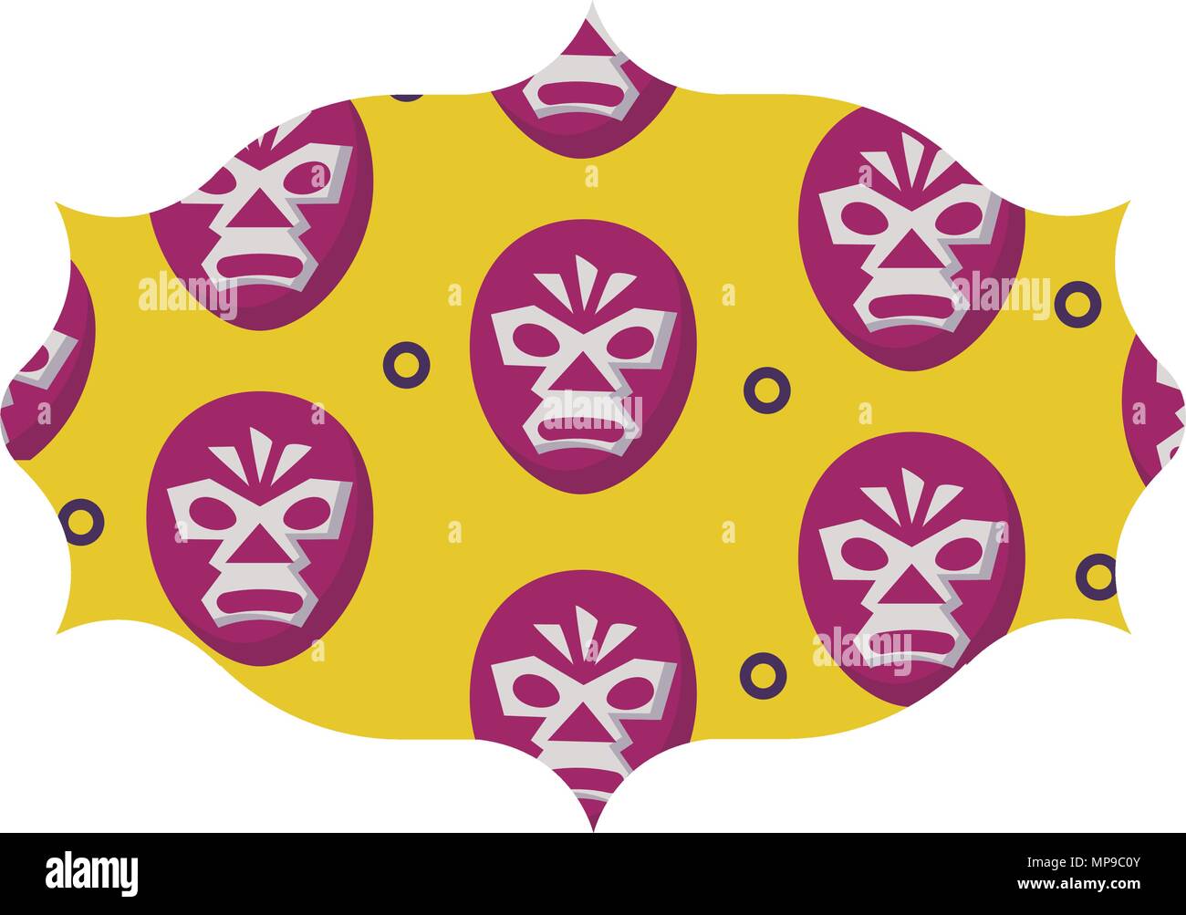 L'arabe avec masque de catcheur sur fond blanc, vector illustration Illustration de Vecteur