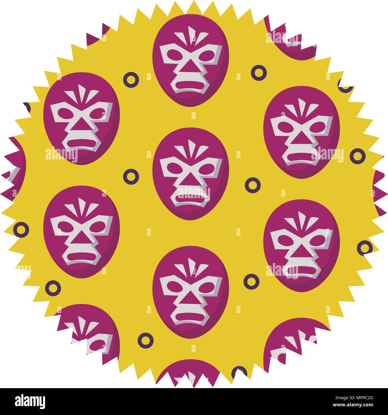 Seal stamp avec masque de catcheur sur fond blanc, vector illustration Illustration de Vecteur