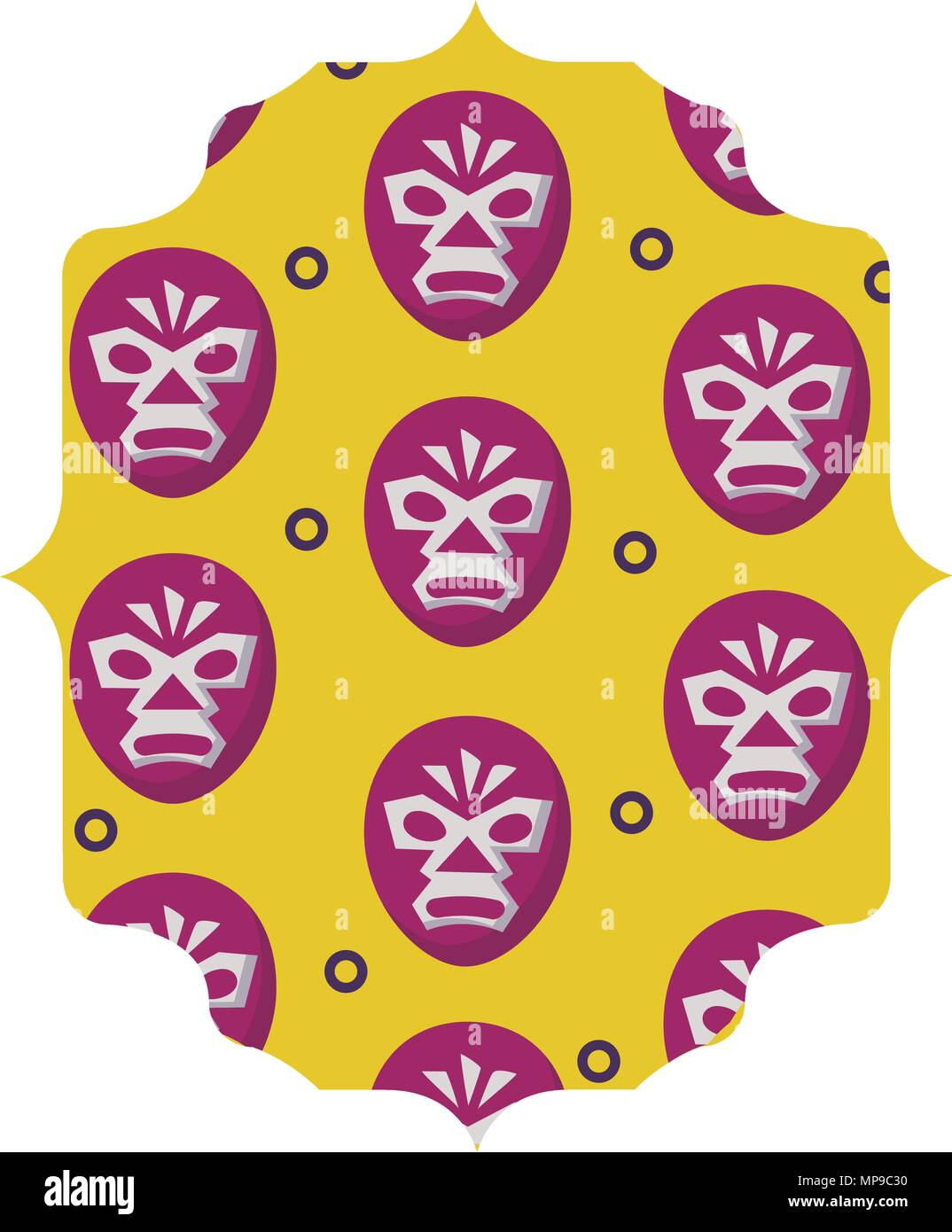 L'arabe avec masque de catcheur sur fond blanc, vector illustration Illustration de Vecteur