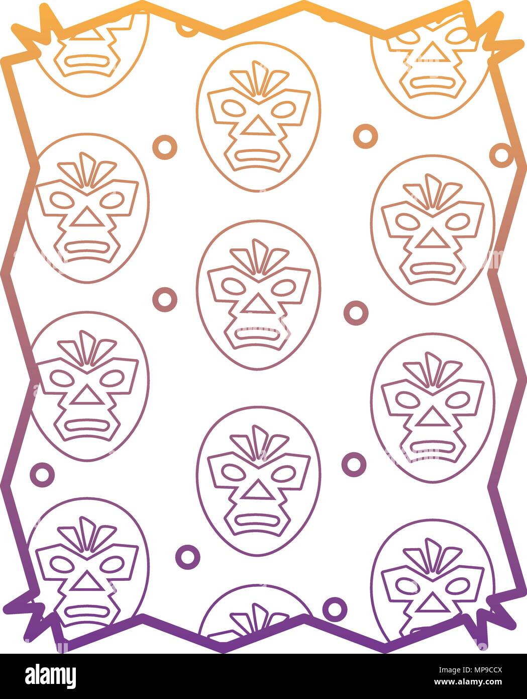 Résumé cadre avec masque de catcheur sur fond blanc, vector illustration Illustration de Vecteur