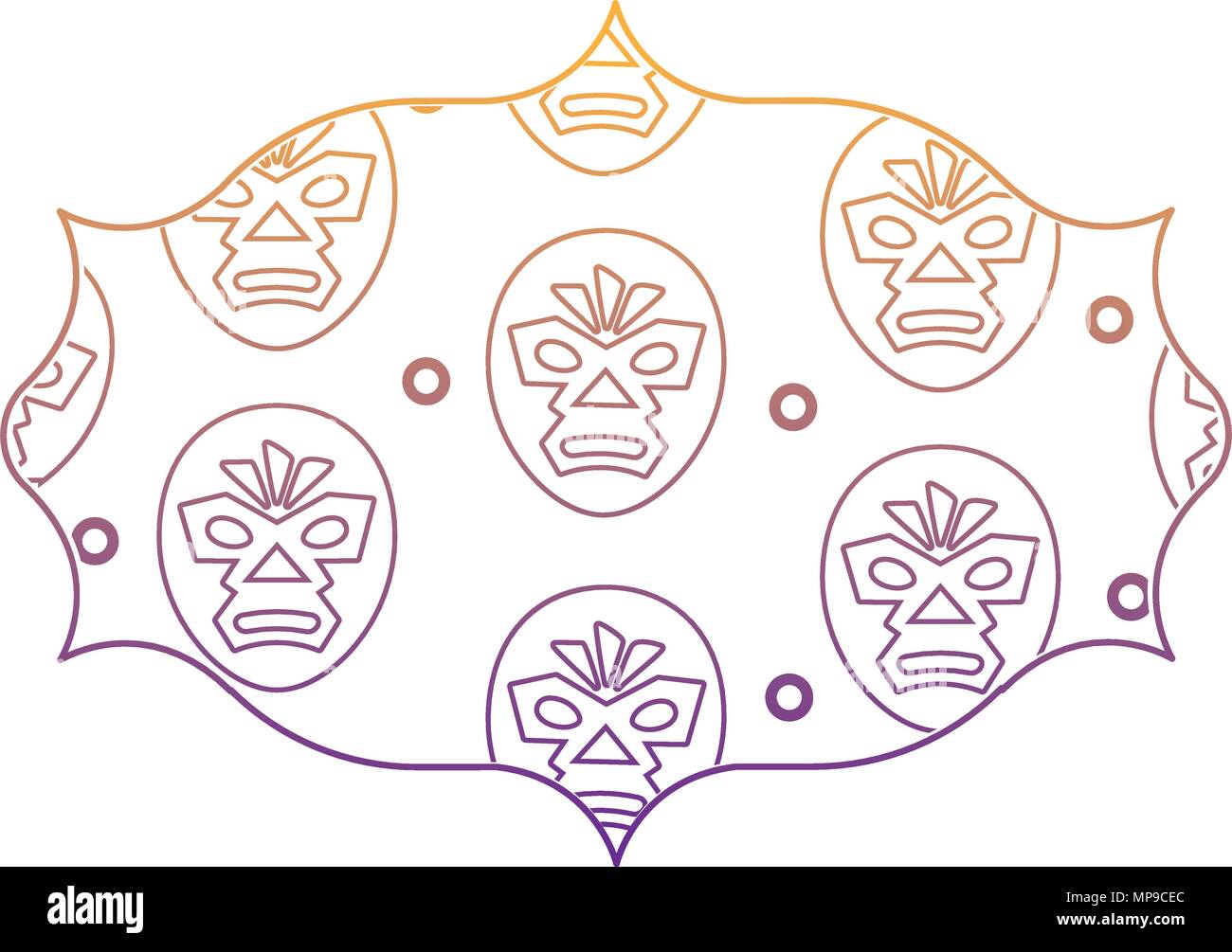 L'arabe avec masque de catcheur sur fond blanc, vector illustration Illustration de Vecteur