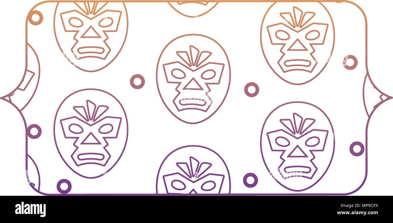 Bannière avec un masque de catcheur sur fond blanc, vector illustration Illustration de Vecteur