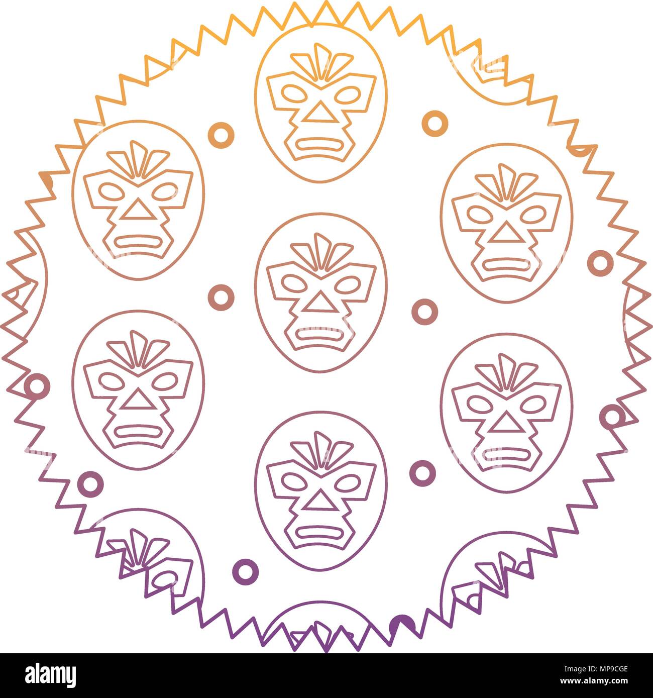 Seal stamp avec masque de catcheur sur fond blanc, vector illustration Illustration de Vecteur