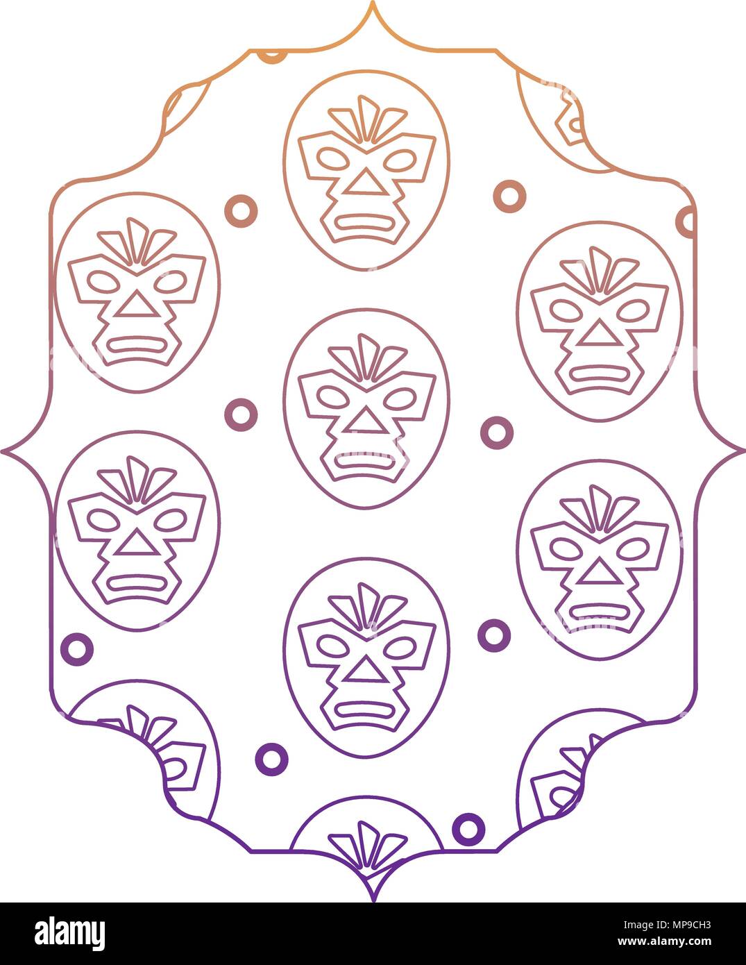 L'arabe avec masque de catcheur sur fond blanc, vector illustration Illustration de Vecteur