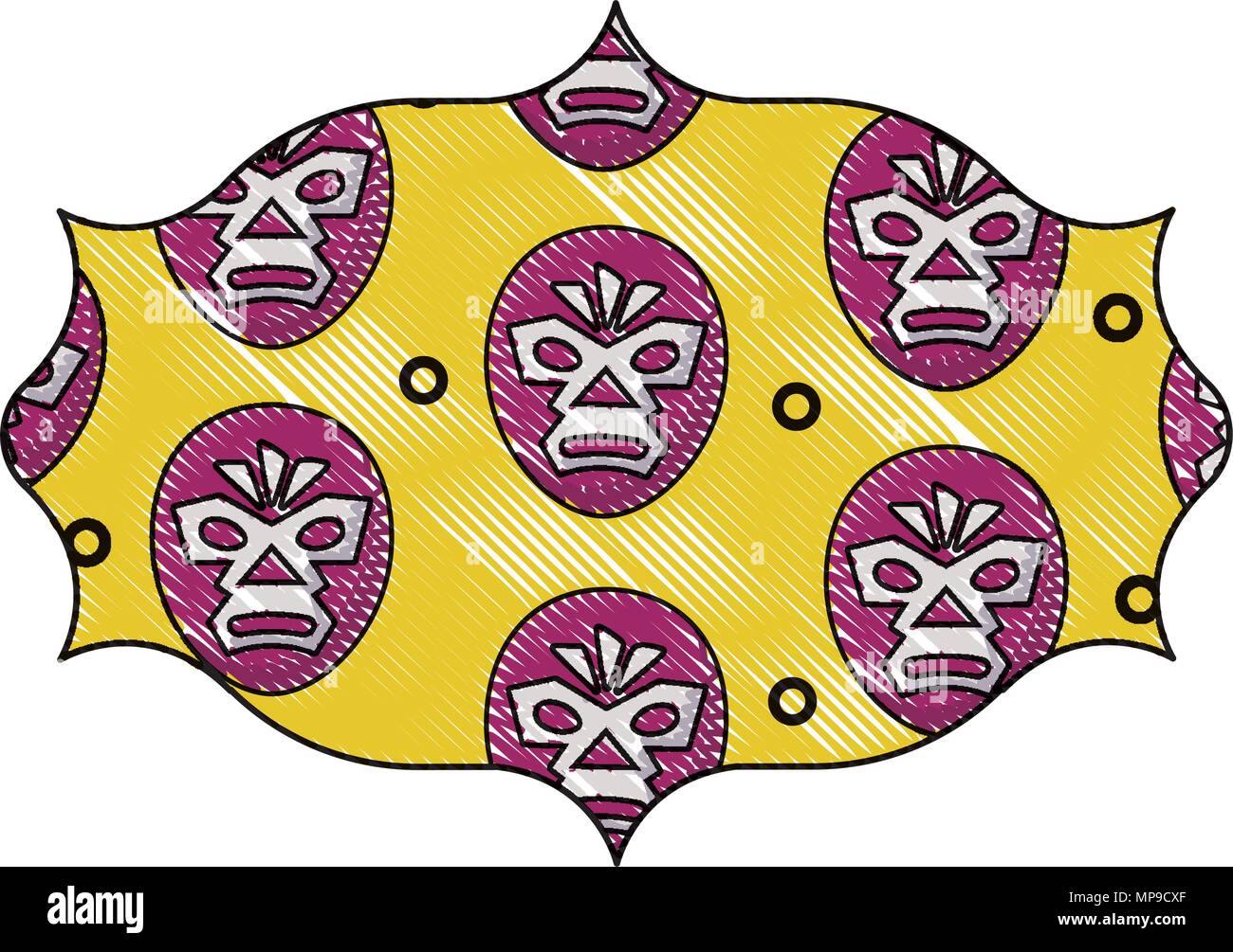 L'arabe avec masque de catcheur sur fond blanc, vector illustration Illustration de Vecteur