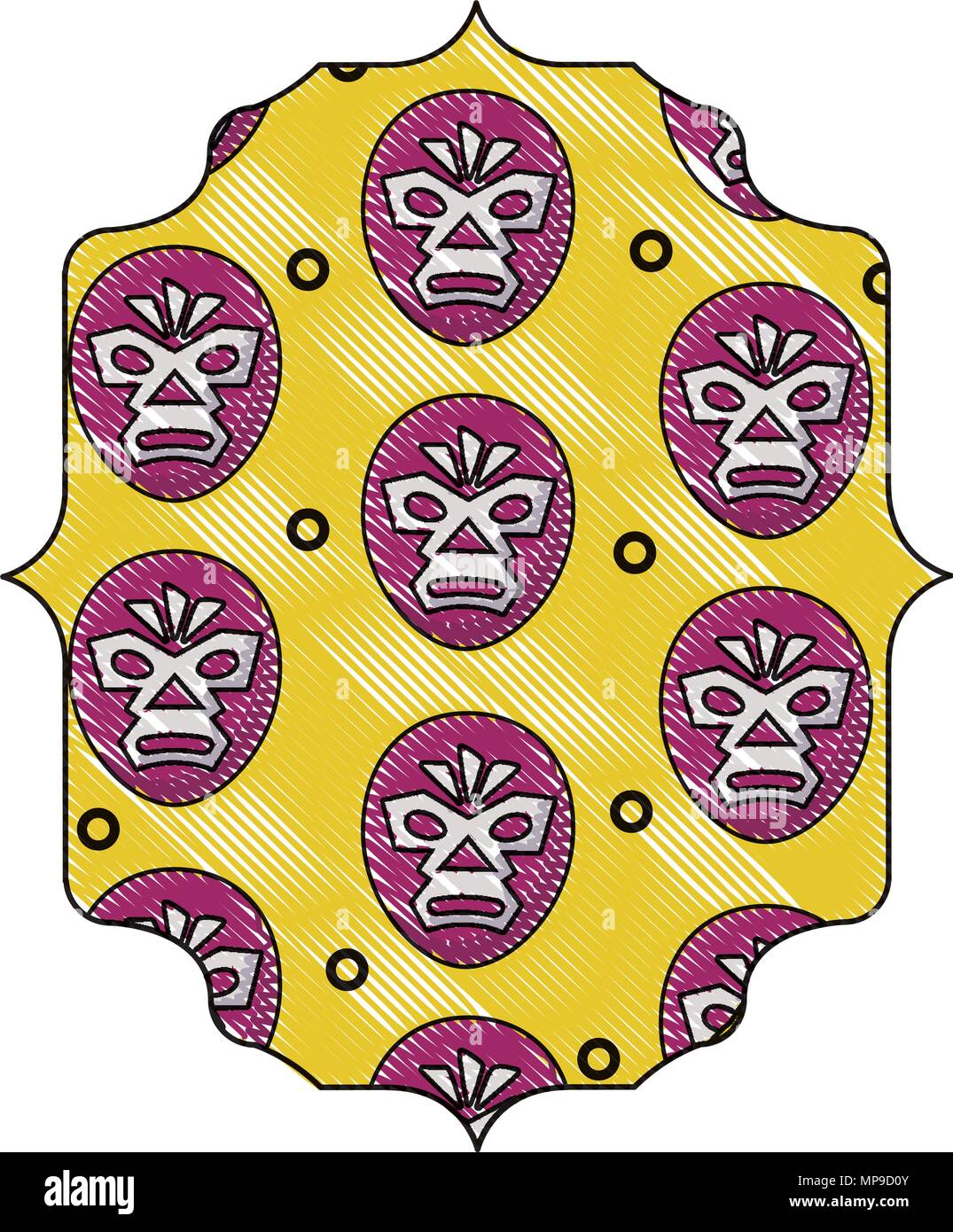 L'arabe avec masque de catcheur sur fond blanc, vector illustration Illustration de Vecteur