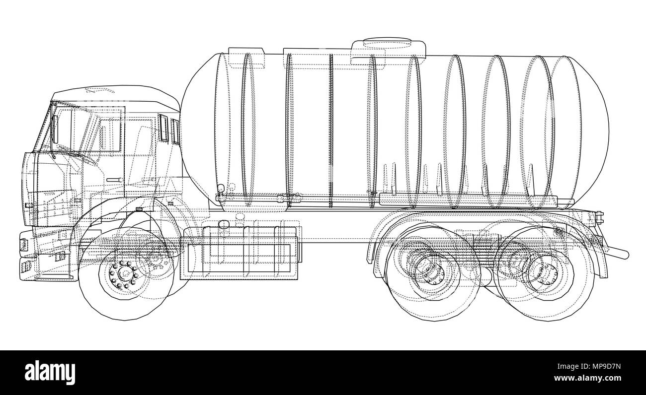 Chariot avec concept de réservoir. Vector Illustration de Vecteur