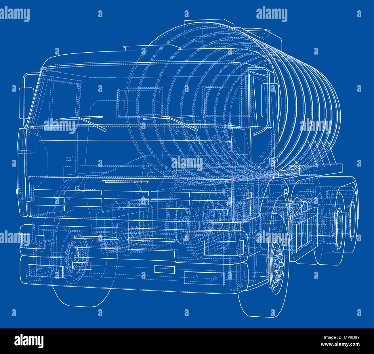 Chariot avec concept de réservoir. Vector Illustration de Vecteur