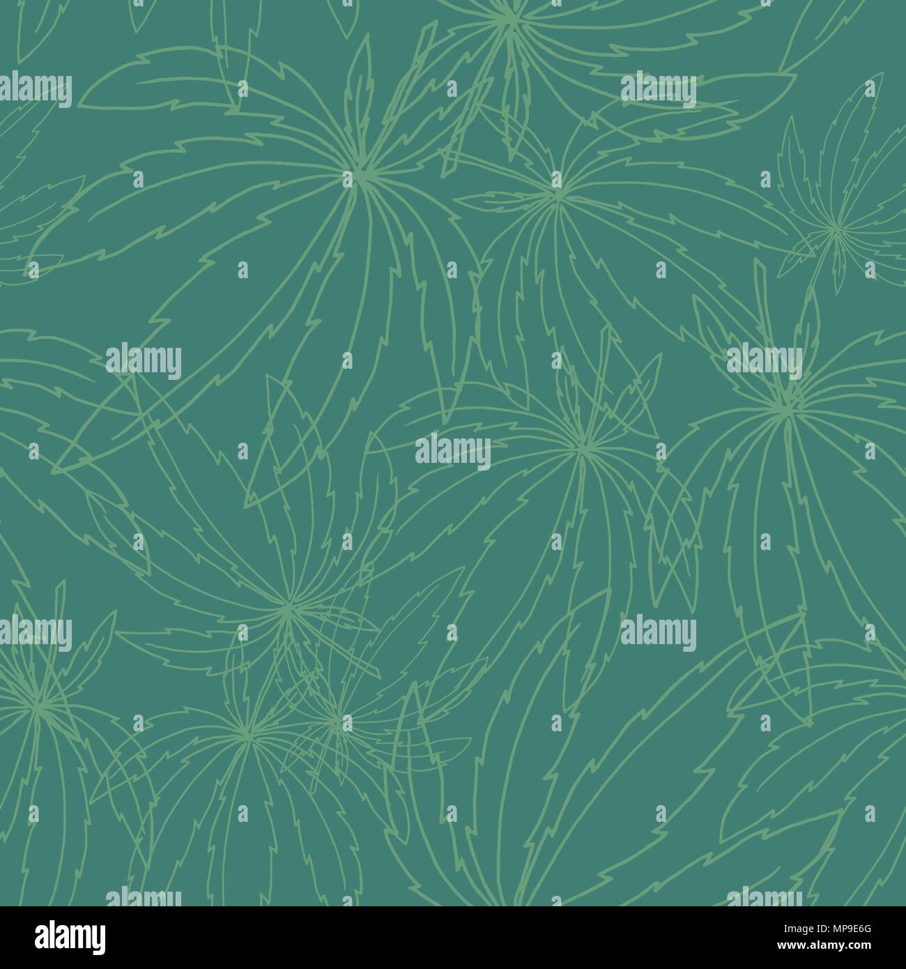 Modèle vectoriel continu avec feuilles de marijuana vert sur vert Illustration de Vecteur