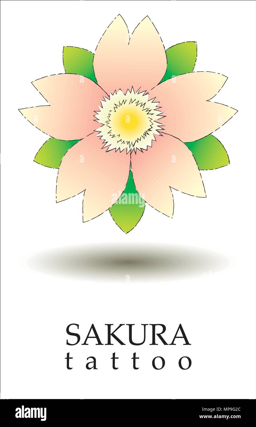 Tatouage tatouage Logo Sakura avec style pour stigmatiser et de tatouage Illustration de Vecteur