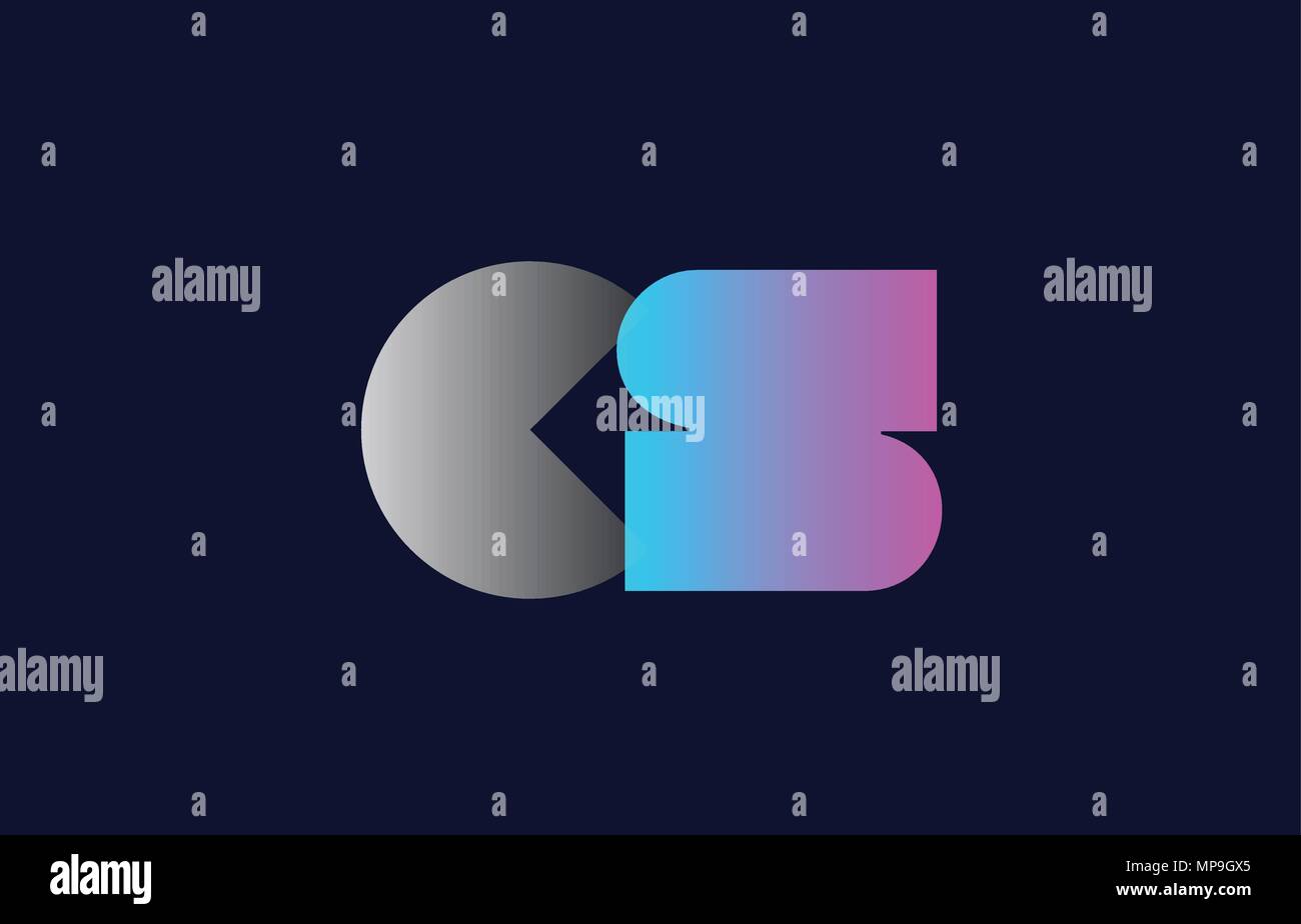 Première lettre de l'alphabet cs c s en combinaison logo rose bleu et gris couleurs appropriées pour l'entreprise et l'identité de l'entreprise Illustration de Vecteur