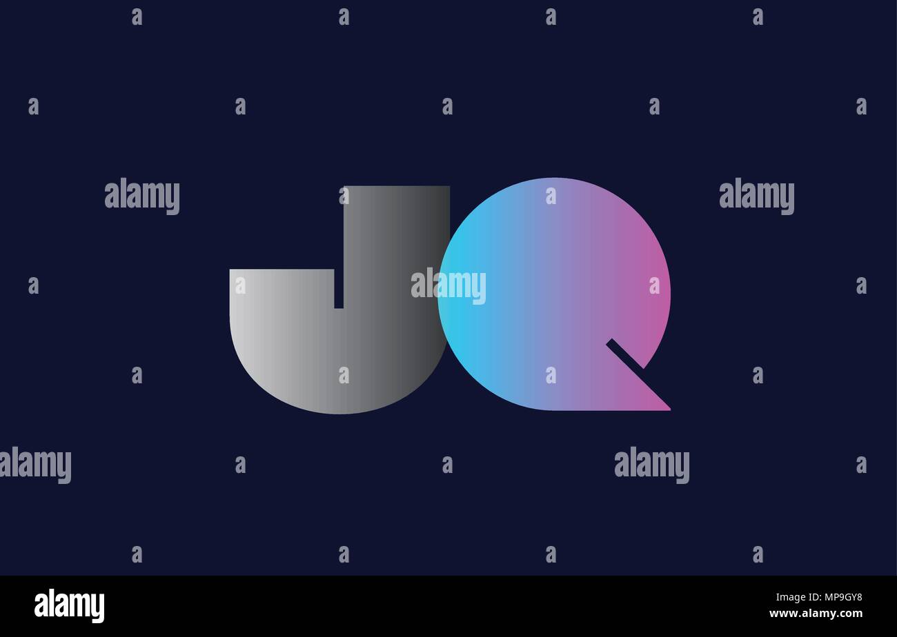 Première lettre de l'alphabet jq j q combinaison logo en rose bleu et gris couleurs appropriées pour l'entreprise et l'identité de l'entreprise Illustration de Vecteur