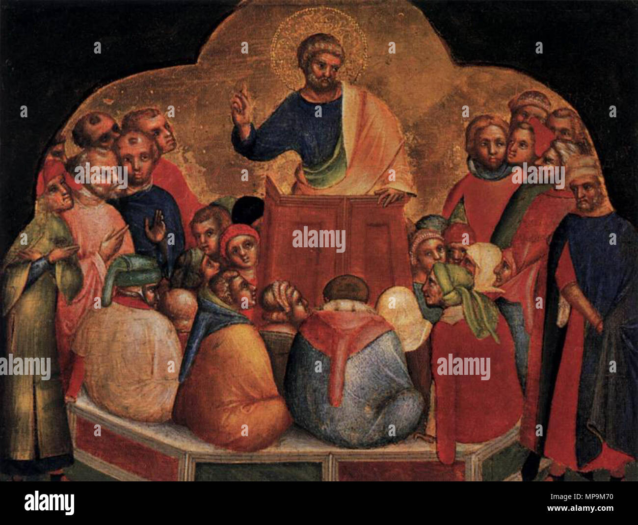 Anglais : apôtre Pierre prêchant circa 1370. 820 Lorenzo veneziano, predica di San Pietro Banque D'Images