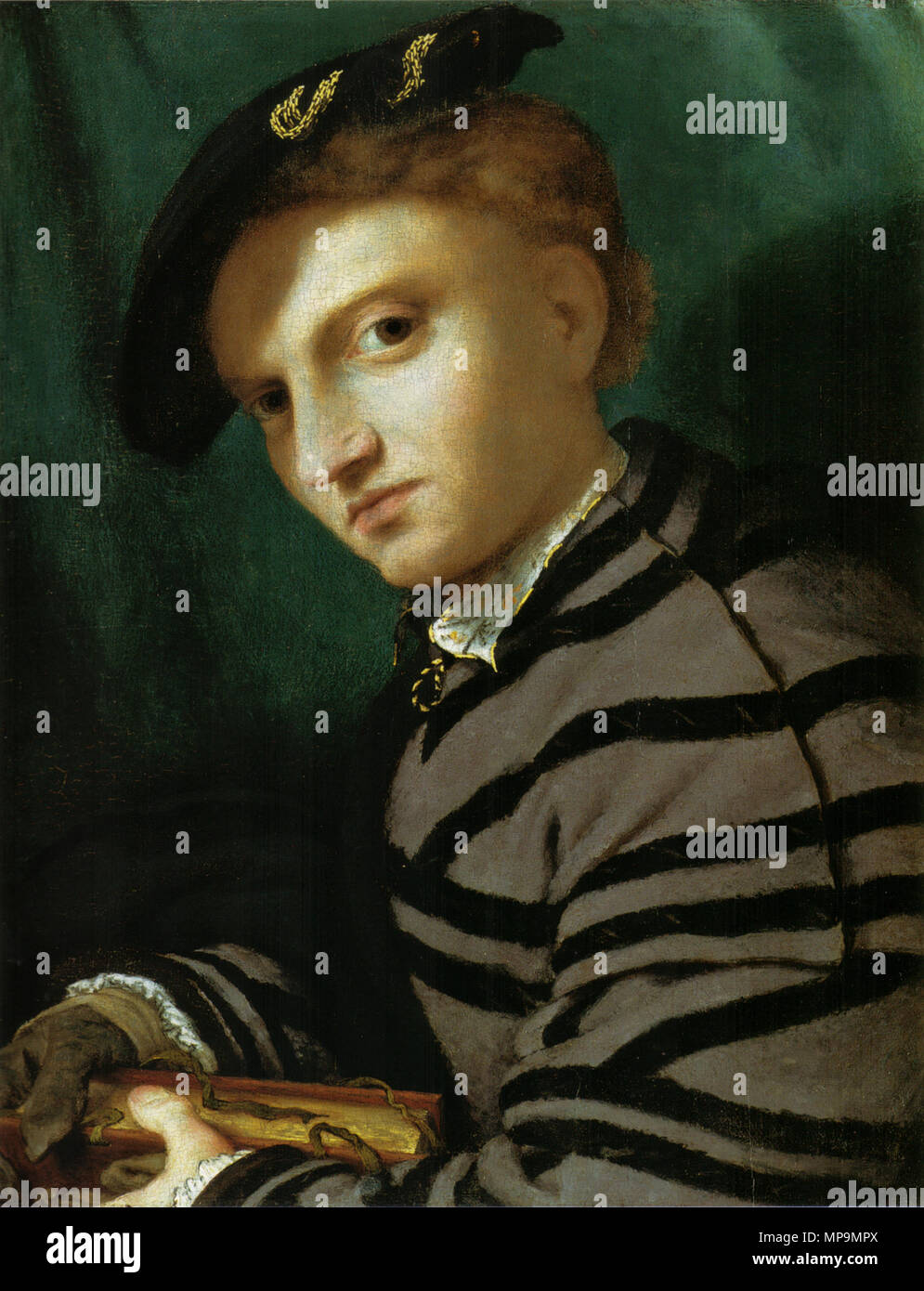 Portrait d'un jeune homme avec un livre 1526-1527. Lorenzo Lotto 822 053 Banque D'Images