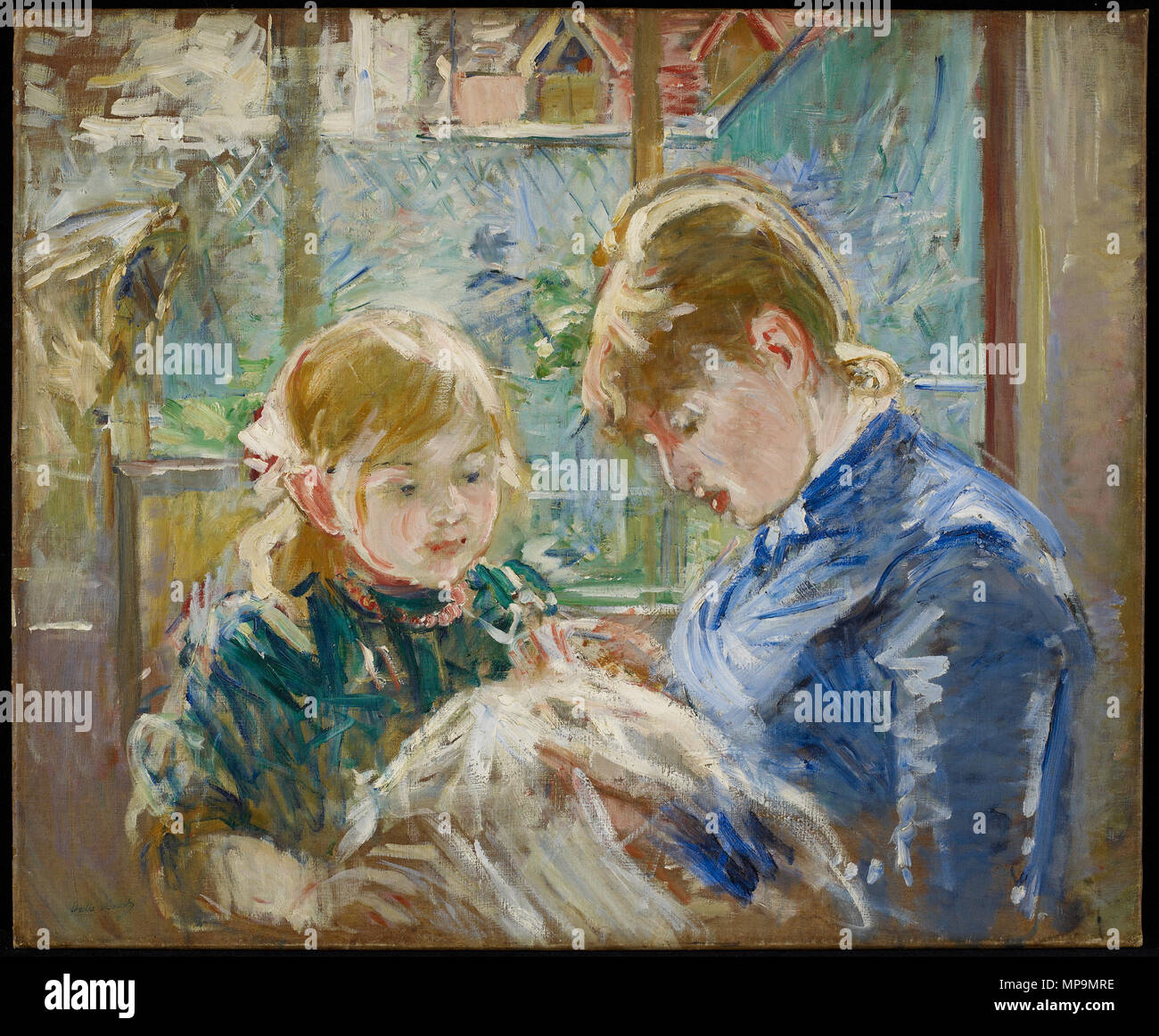 Berthe Morisot, Français, 1841 - 1895 ; l'artiste de sa fille, Julie, avec sa nounou ; c. 1884 ; Huile sur toile ; 22 x 28 1/2 in. (57,15 x 71,12 cm) (vue) ; Minneapolis Institute of Art, du John R. Van Derlip TheArtistsDaughterJulieWithHerNanny 96,40 Fonds Morisot MIA 9640 TheArtistsDaughterJulieWithHerNanny 905 MIA 9640 Morisot Banque D'Images