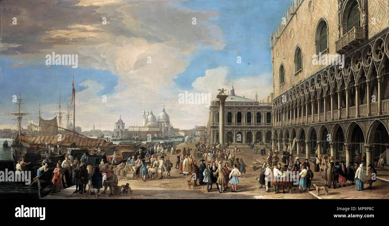 Venise : une vue de la Molo entre 1710 et 1715. 828 Luca Carlevarijs - Venise - une vue de la Molo - WGA04234 Banque D'Images