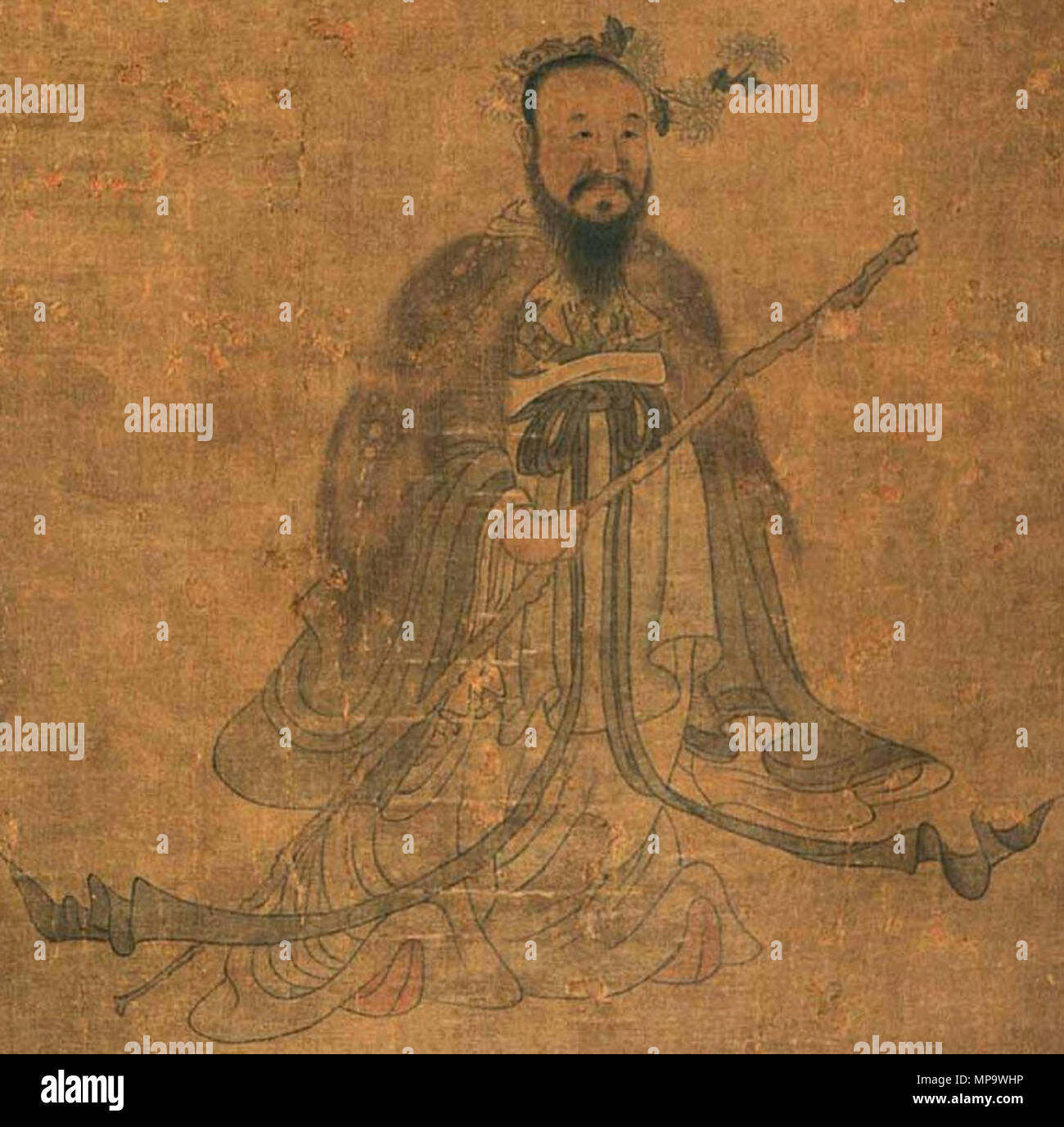 Anglais : Peinture (portrait) de l'ancien poète chinois Qu Yuan à la fin de l'ère Ming Chen Hongshou peintre. 1598-1652. Qu Yuan Chen Hongshou 1034 2 Banque D'Images
