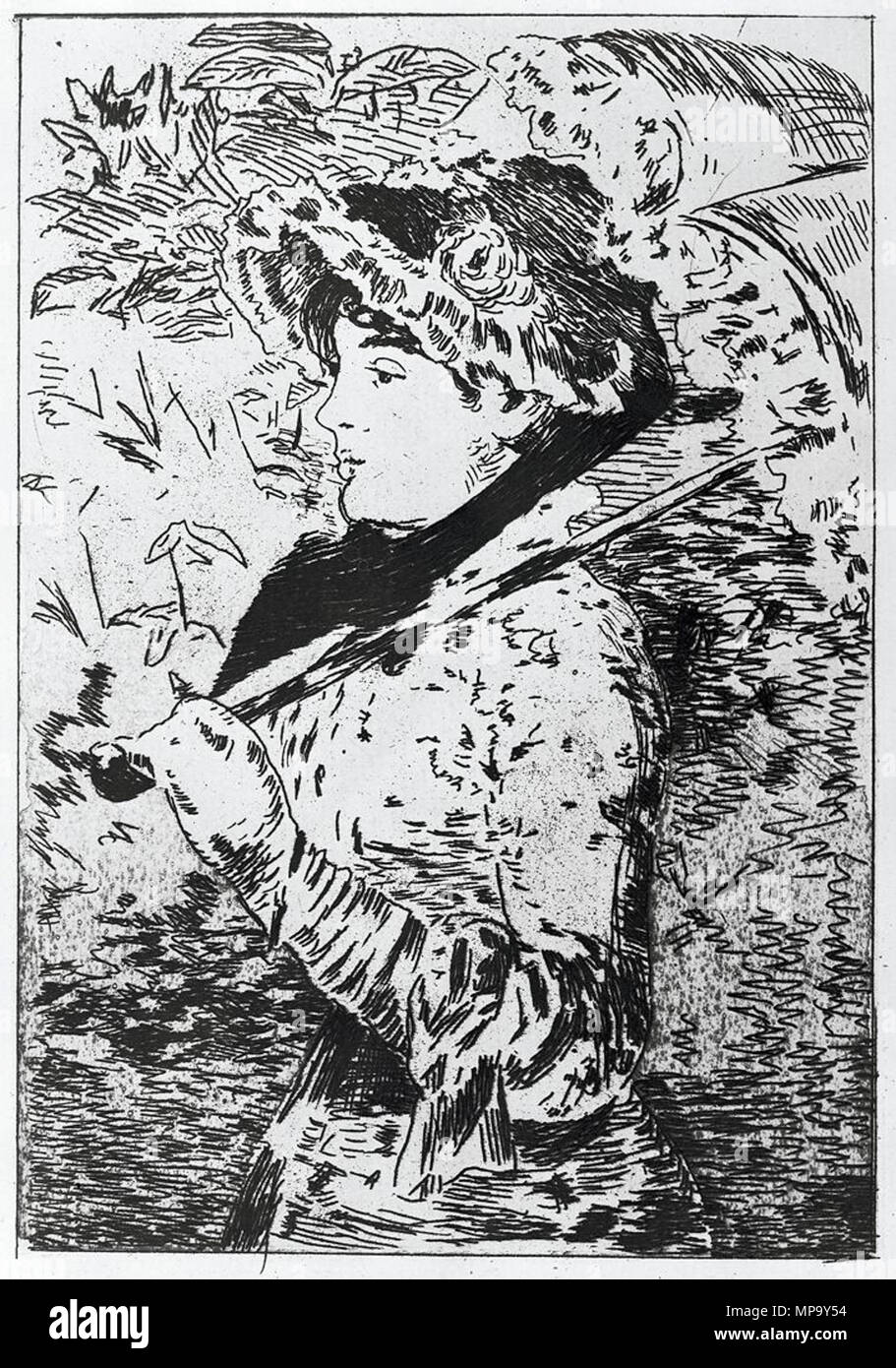 Édouard Manet 848 - Jeanne - Le Printemps (eau-forte) Banque D'Images
