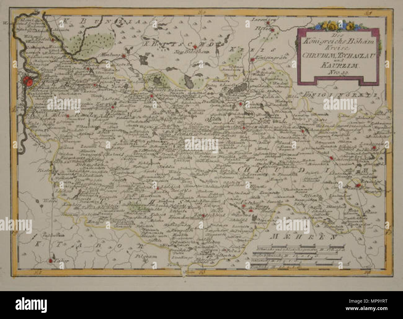 . Deutsch : Des Königreichs Böheim Kreise Chrudim, Tschaslau Kaurzim und. Nro. 99. Kolorierter Kupferstich, ca. 22,5 × 31,5 cm . 1791. Johann Franz Joseph von Reilly (1766-1820) Noms alternatifs Reilly, Franz Johann Joseph von Description Éditeur et écrivain autrichien Date de naissance/Décès 18 Août 1766 6 juillet 1820 Lieu de naissance/décès Vienne Vienne 1790 - 1800 période de travail lieu de travail de contrôle de l'autorité de Vienne : Q113944 : 102371035 VIAF ISNI : 0000 0001 1839 240X RCAC : n88624007 GND : 118748017 158784243 851 WorldCat SUDOC : Site de Bohême en 1791 par Reilly 099 Banque D'Images
