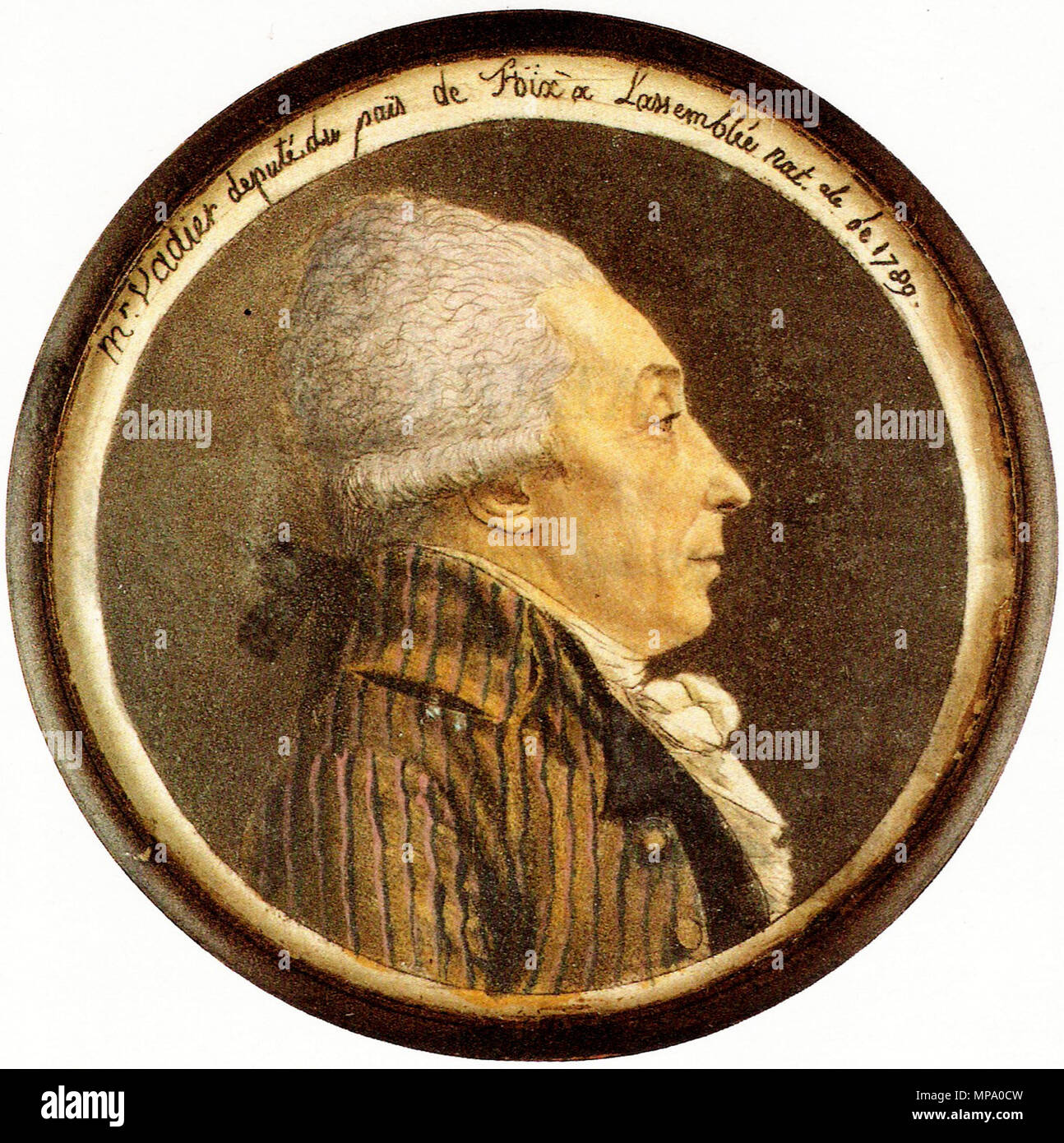 . English : Portrait de Marc-Guillaume Alexis Vadier (1736-1828), révolutionnaire français, peint sur une tabatière lui ayant appartenu. . 1789. 853 Marc-Guillaume Alexis Vadier (1736-1828), révolutionnaire français (petit) Banque D'Images