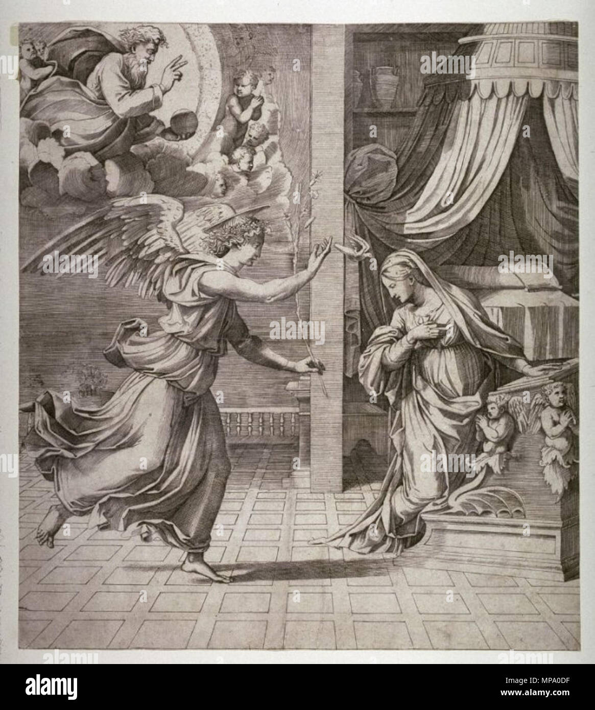 Marcantonio Raimondi 853 Anunciació Banque D'Images