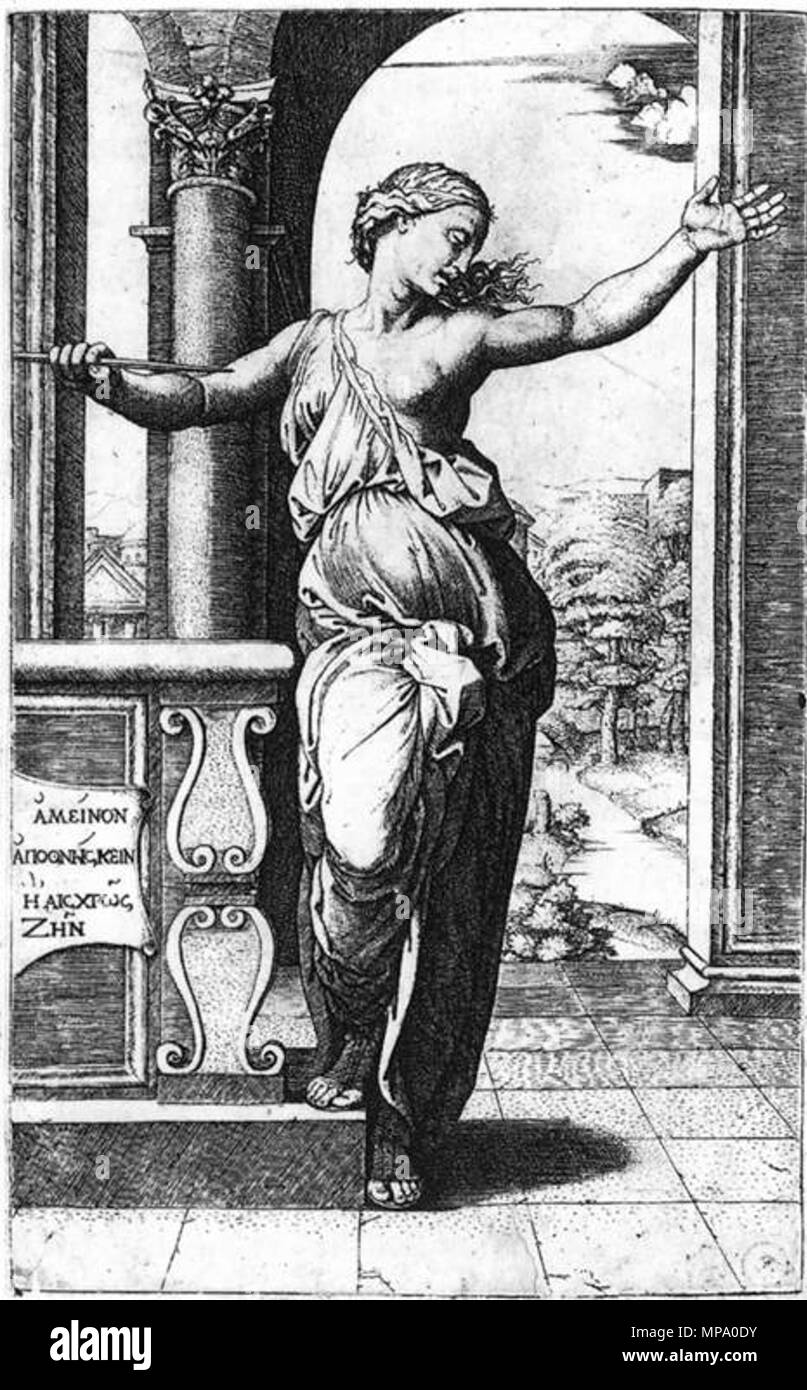 Lucretia entre 1511 et 1512. 853 Marcantonio Raimondi - Lucrèce - WGA18978 Banque D'Images