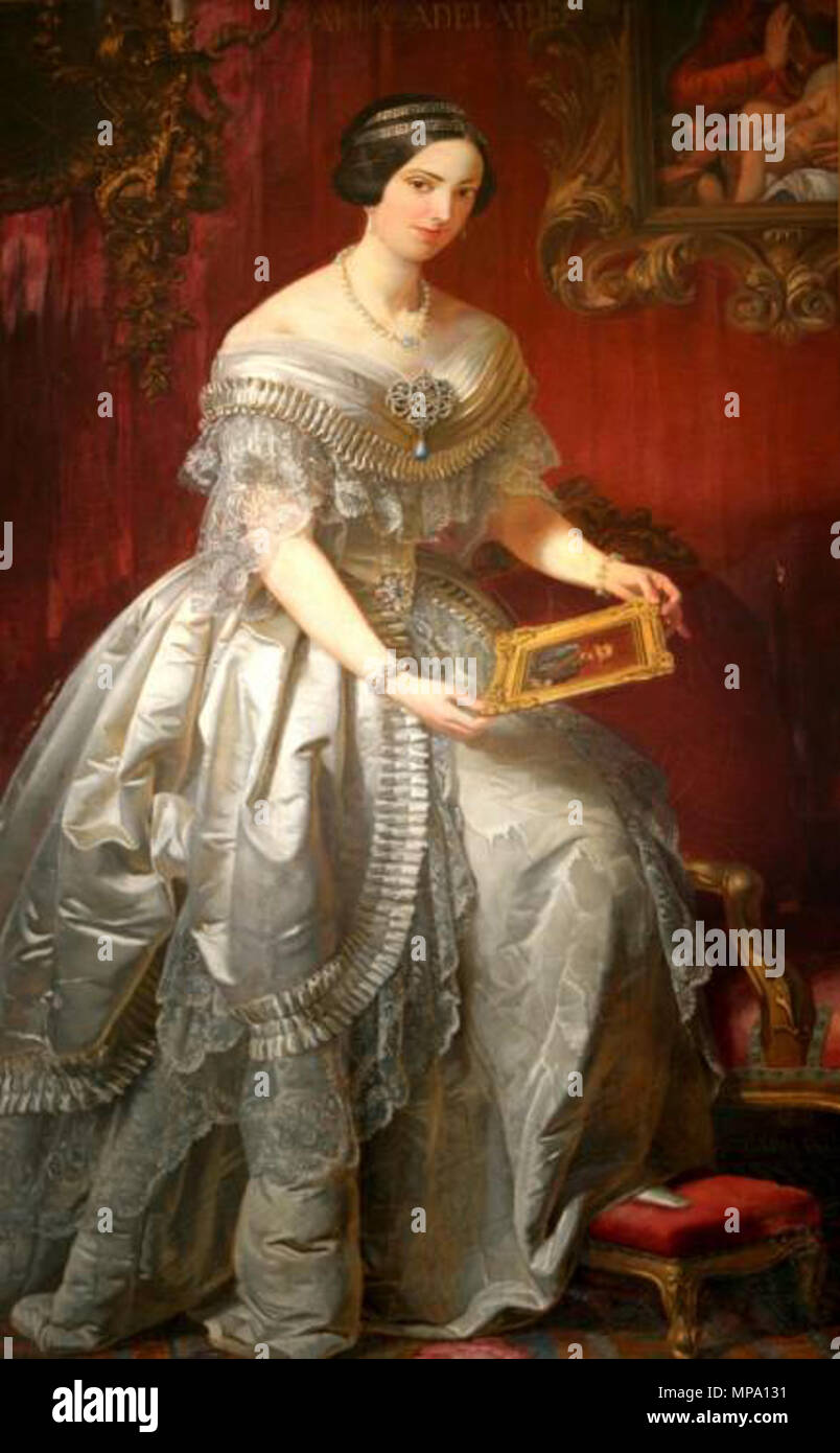 . Anglais : Portrait de Marguerite d'Autriche (1822-1855), reine de Sardaigne . première moitié du 19e siècle (1845 au plus tard). 856 Maria Adélaïde d'Autriche Banque D'Images