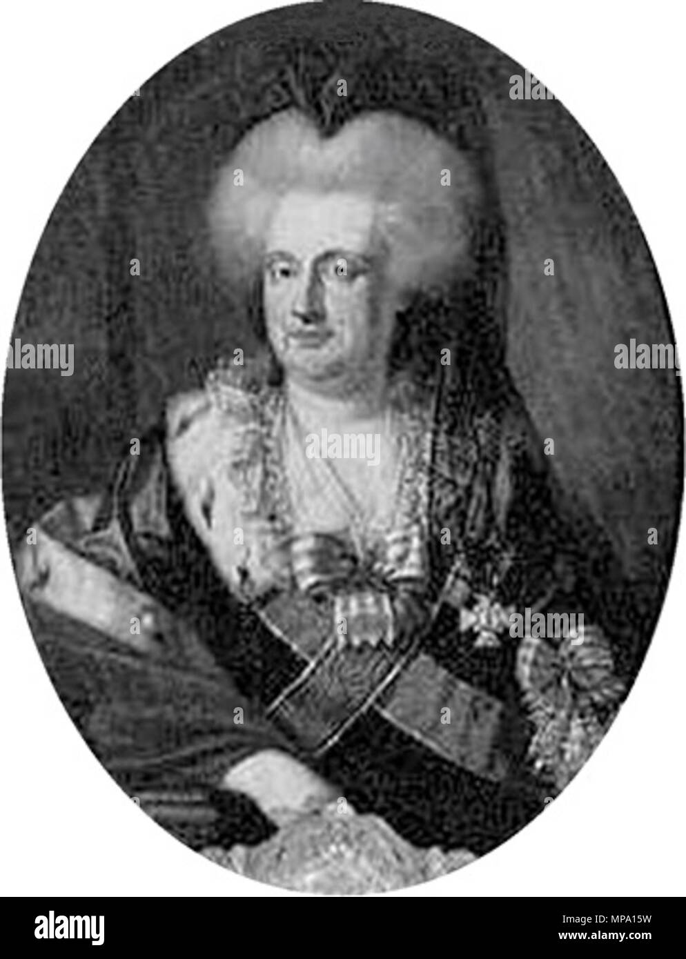 . Anglais : Portrait of Maria Anna Sophia de Saxe (1728-1797), électrice de Bavière . 18e siècle. 856 Maria Anna Sophia de Saxe, ovale Banque D'Images