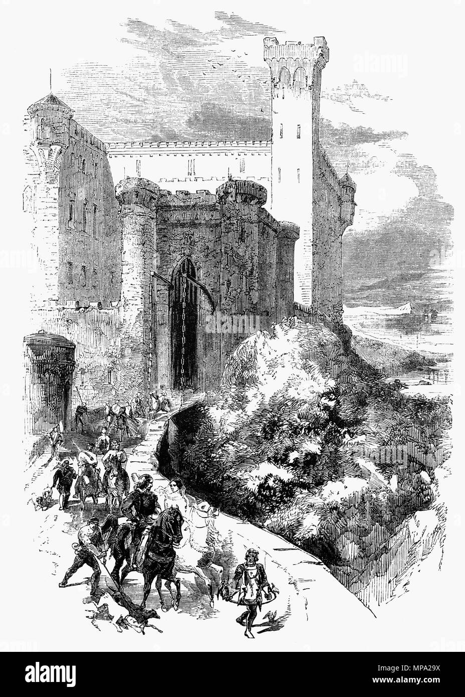 Robert, duc de Normandie, (1051-1134), fils de Guillaume Ier d'Angleterre au château de Geoffrey de Brindisi, comte de Conversano dans la province de Bari, Pouilles, Italie. Robert marier Sybilla fille du comte sur le chemin du retour de la première croisade. Geoffrey l'aîné (mort en septembre 1100) était un Italo-Norman noble. Un neveu de Robert Guiscard, il semble qu'il a conquis la plupart de ses terres et quand en 1067 le Guiscard exigé hommage Geoffrey a refusé. Robert l'a amené à talon dans la guerre subséquente et Geoffrey n'hommage. Banque D'Images