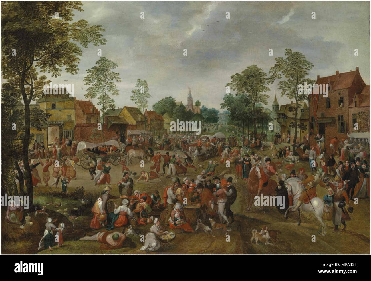 Anglais : un village célébrant la kermesse de Saint George entre 1547 et 1581. 865 Marten van Cleve I - un village célébrant la kermesse de Saint George Banque D'Images