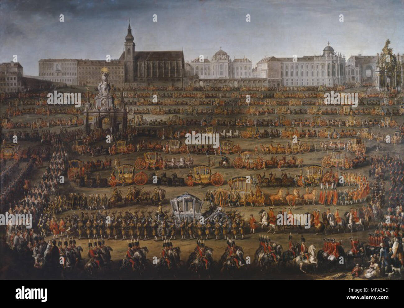 Allemand : Einzug von Isabella von Parma - Der Einzug der Braut dans Wien l'arrivée d'Isabelle de Parme à l'occasion de son mariage avec Joseph II 1760. 865 Martin van Meytens 012 Banque D'Images