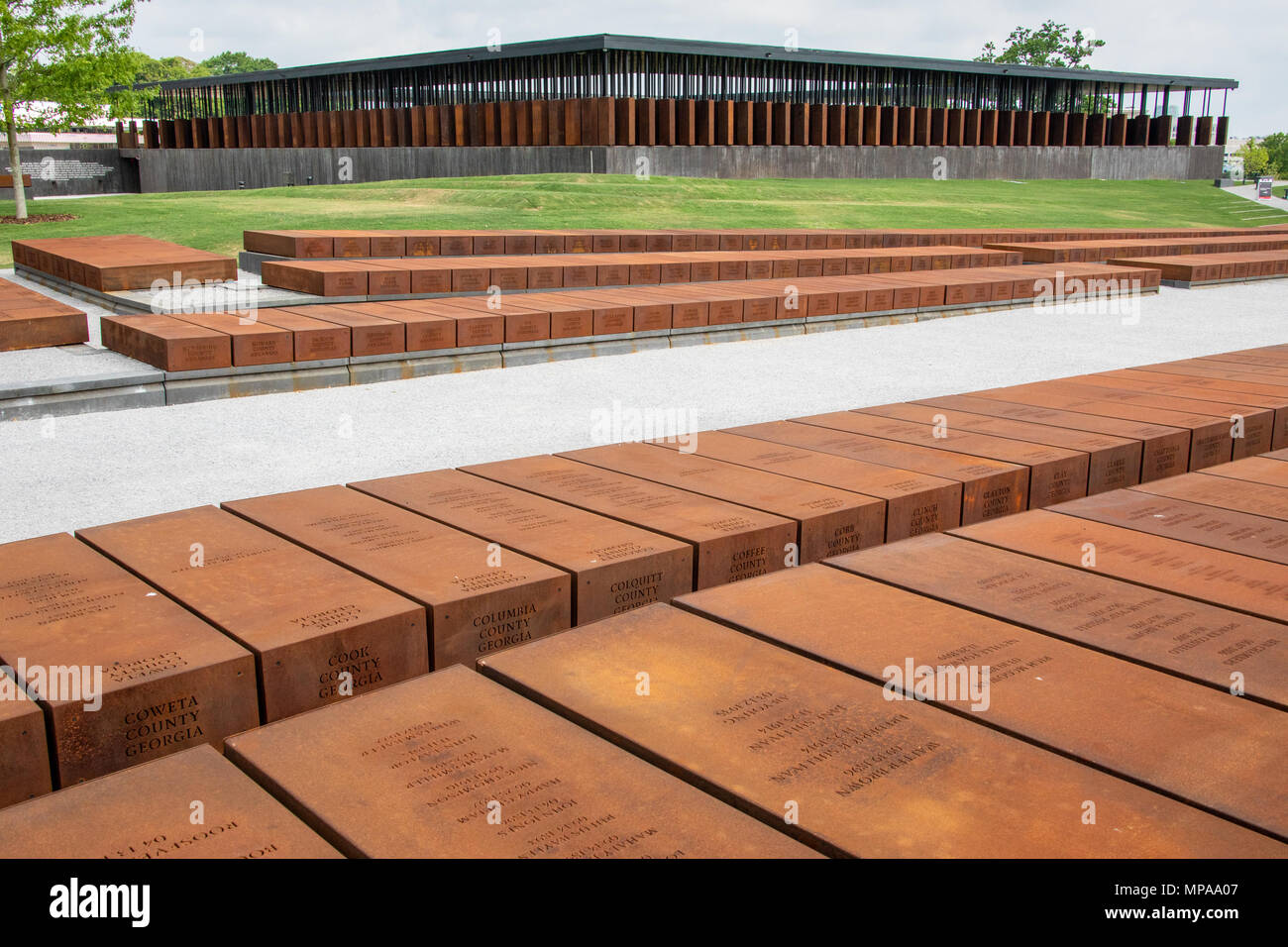 Le National Memorial pour la paix et la justice ou National Memorial lynchage, Montgomery, Alabama, États-Unis Banque D'Images