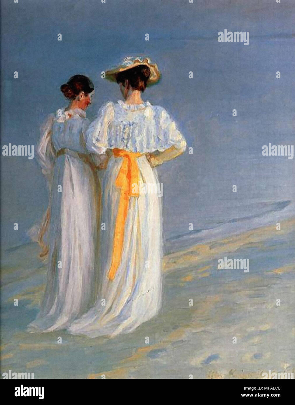 Soirée D été Sur La Plage De Skagen Michael Peter Ancher - Soir d'été sur la plage sud de Skagen Pinturicchio et  Marie Kroyer Photo Stock - Alamy