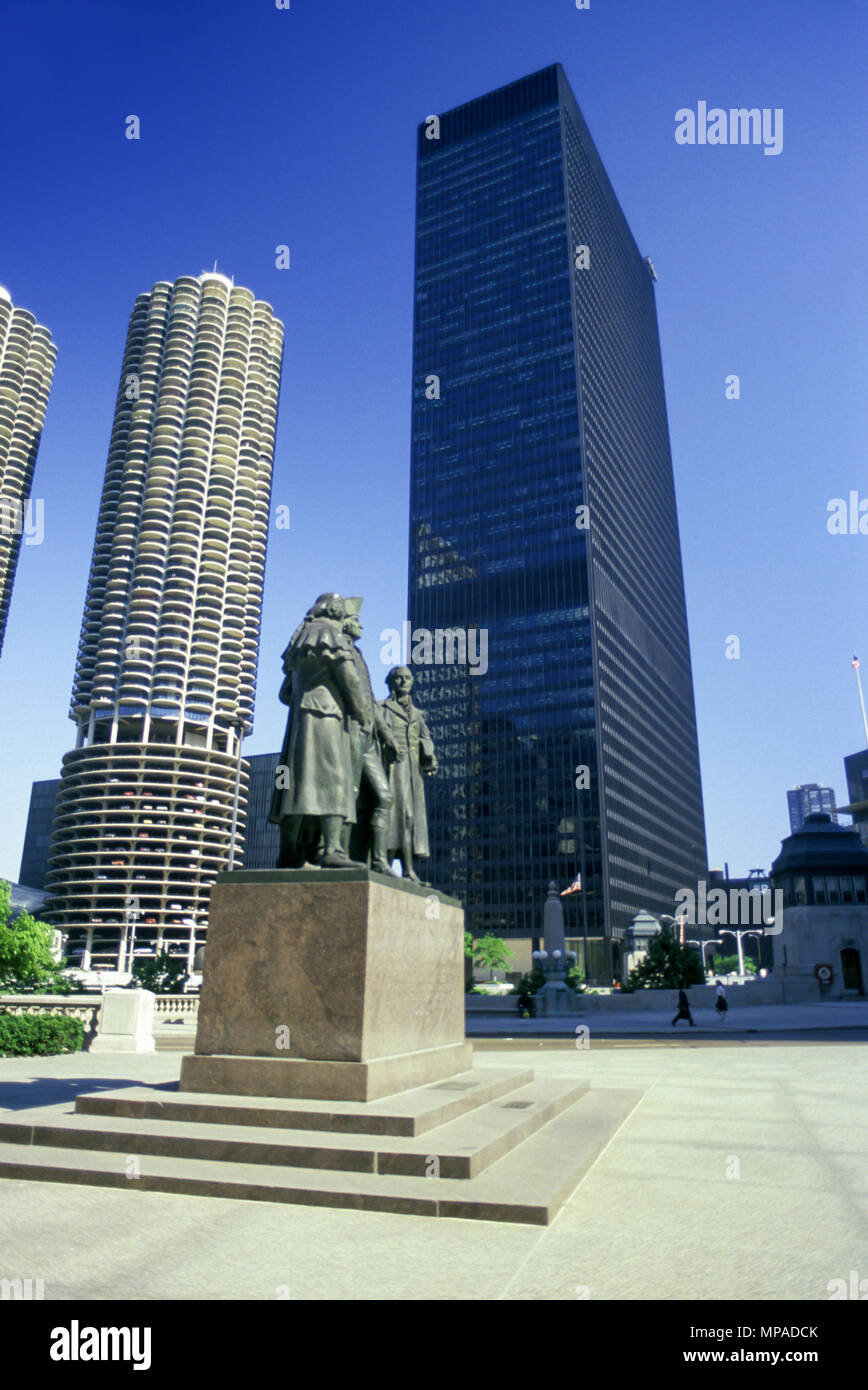 1988 MONUMENT HISTORIQUE PLACE HEALD MARINA CITY CHICAGO ILLINOIS USA Banque D'Images