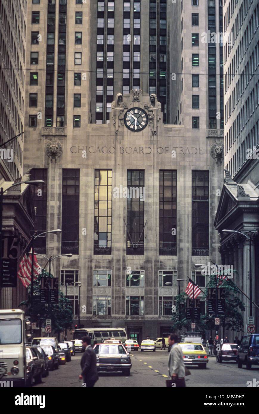 Historique 1988 CHICAGO BOARD OF TRADE BUILDING LA SALLE STREET CHICAGO ILLINOIS USA Banque D'Images