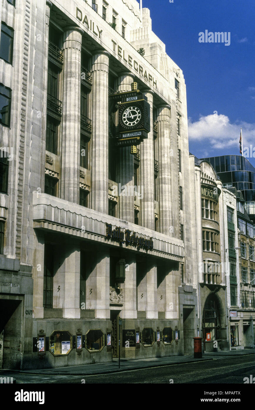 Historique 1988 DAILY TELEGRAPH DE LA RUE FLEET SIÈGE Ludgate Hill London England UK Banque D'Images