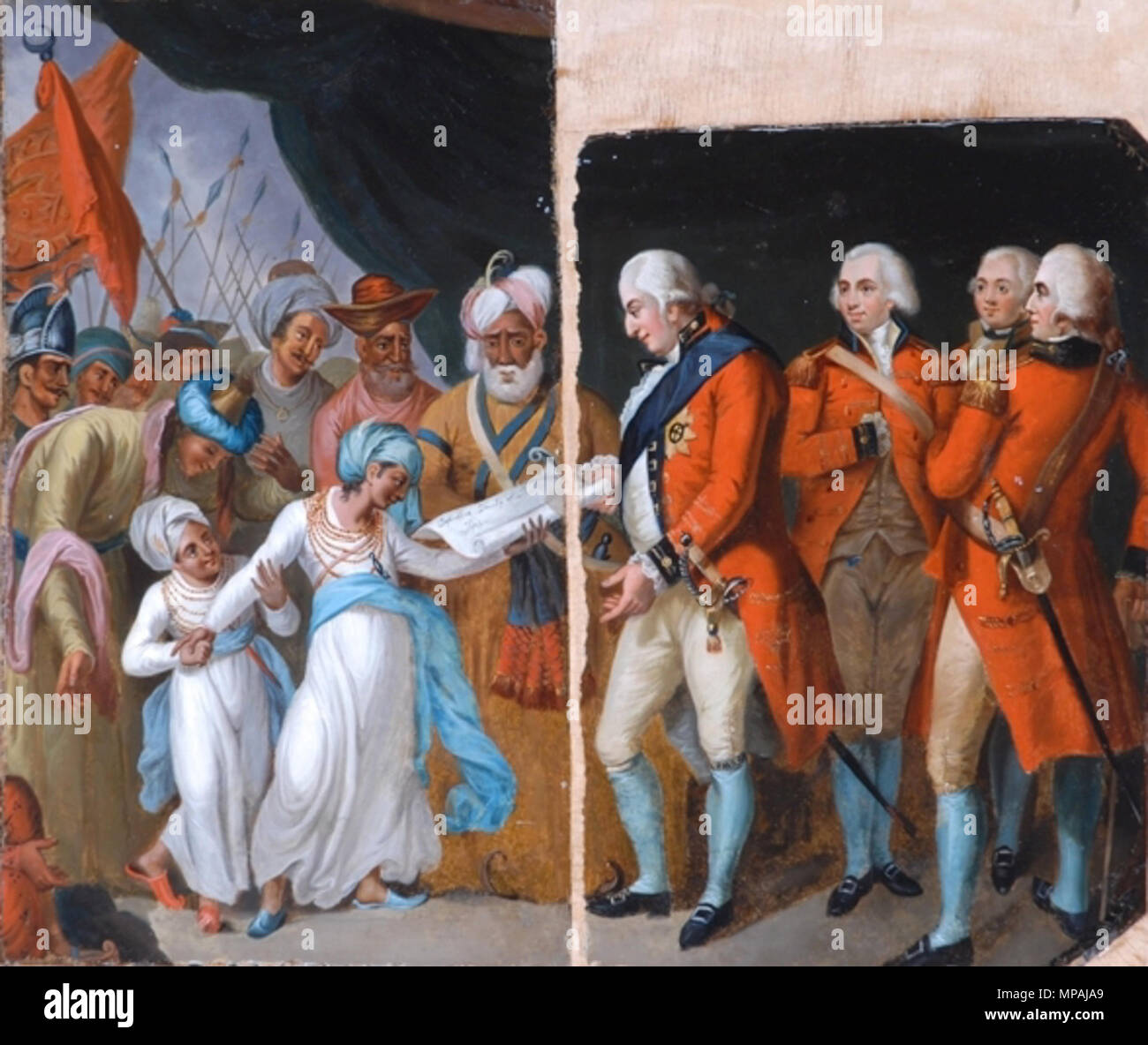 Anglais Une Peinture A L Huile En Deux Parties Sur Le Metal Representant Le General Britannique