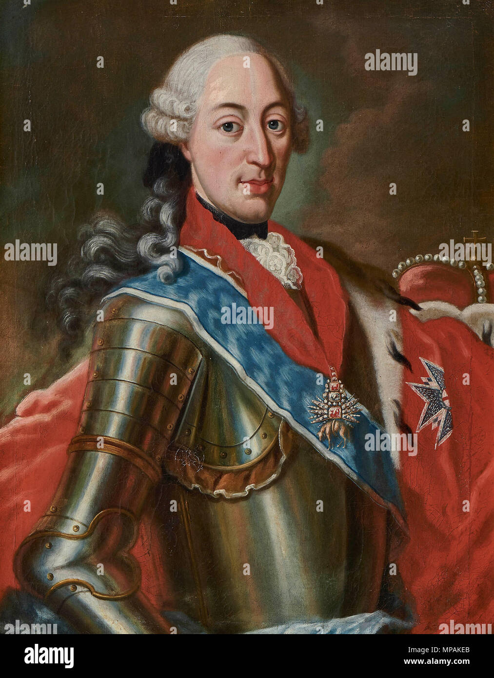 Allemand : le prince-électeur Maximilien III. Joseph von Bayern Maximilien III Joseph, électeur de Bavière (1727-1777), 18e siècle. 878 Maximilien III Joseph, électeur de Bavière en armure, la moitié Banque D'Images
