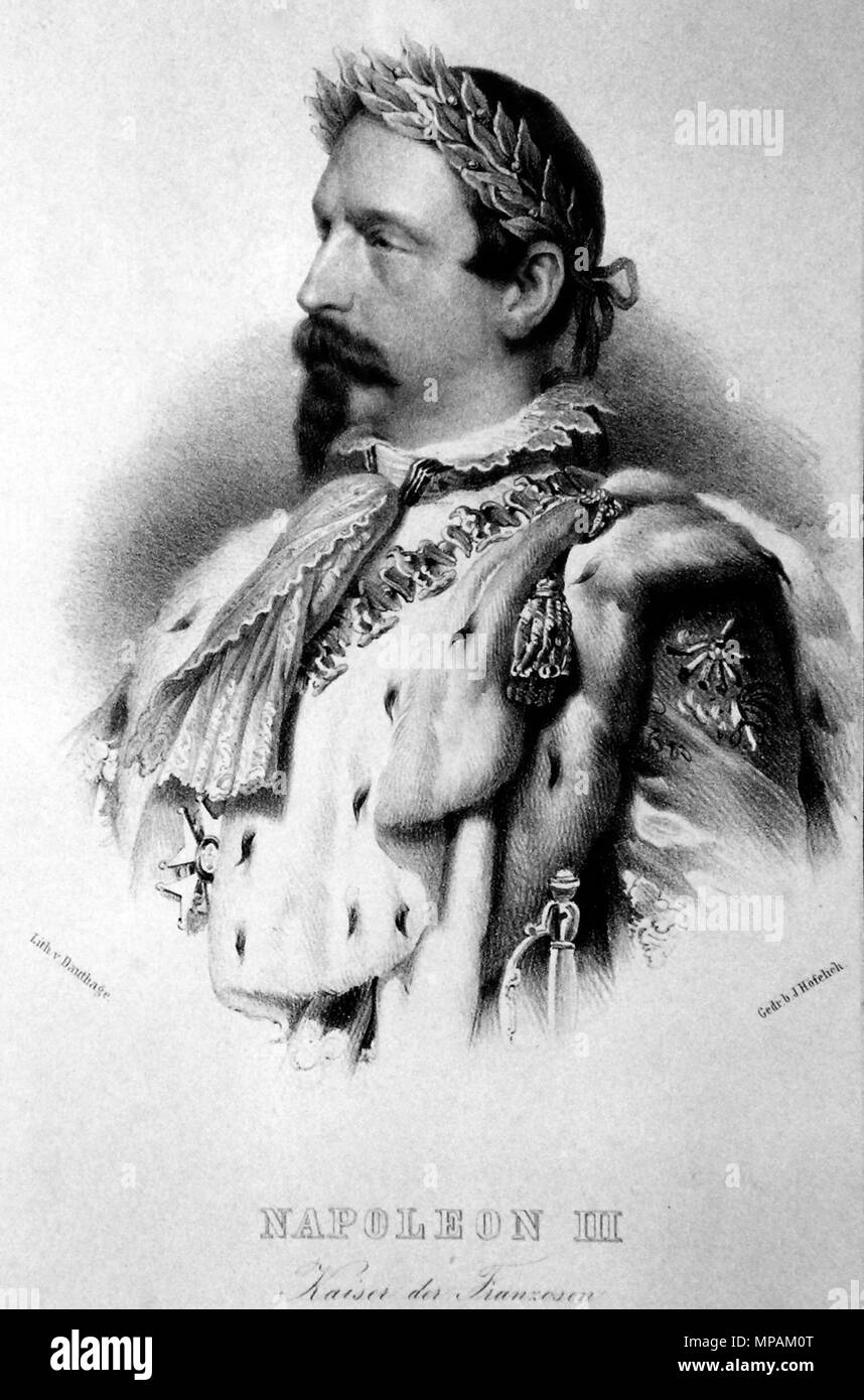 Appareil photo numérique Olympus . Deutsch : Napoléon III. (1808-1873), Kaiser der Franzosen. Lithographie von Adolf Dauthage, ca.1860 . vers 1860. Adolf Dauthage (1825-1883) 917 Napoléon III. Litho Banque D'Images