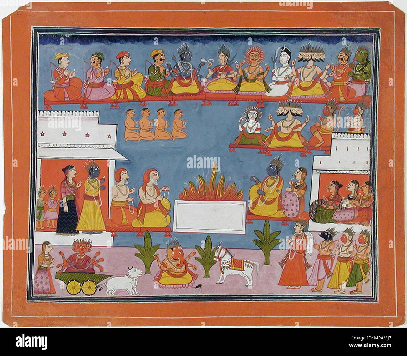 . Anglais : Série Titre : le voyage de Rama Ramayana Suite Nom : Date de création : ca. 1800 Dimensions : 9 29/32 in. x 12 9/32 in. (25,2 cm x 31,2 cm) de la ligne de crédit : Edwin Binney 3ème Numéro : 1990.997 Collection :  <a href ='http://www.sdmart.org/art/our-collection/asian-art' rel ='nofollow' >Les San Diego Museum of Art </a > . 15 octobre 2001, 10:25:01. Anglais : thesandiegomuseumofartcollection 1126 l'épreuve de Sita par le feu après le retour de Lanka (6124577235) Banque D'Images