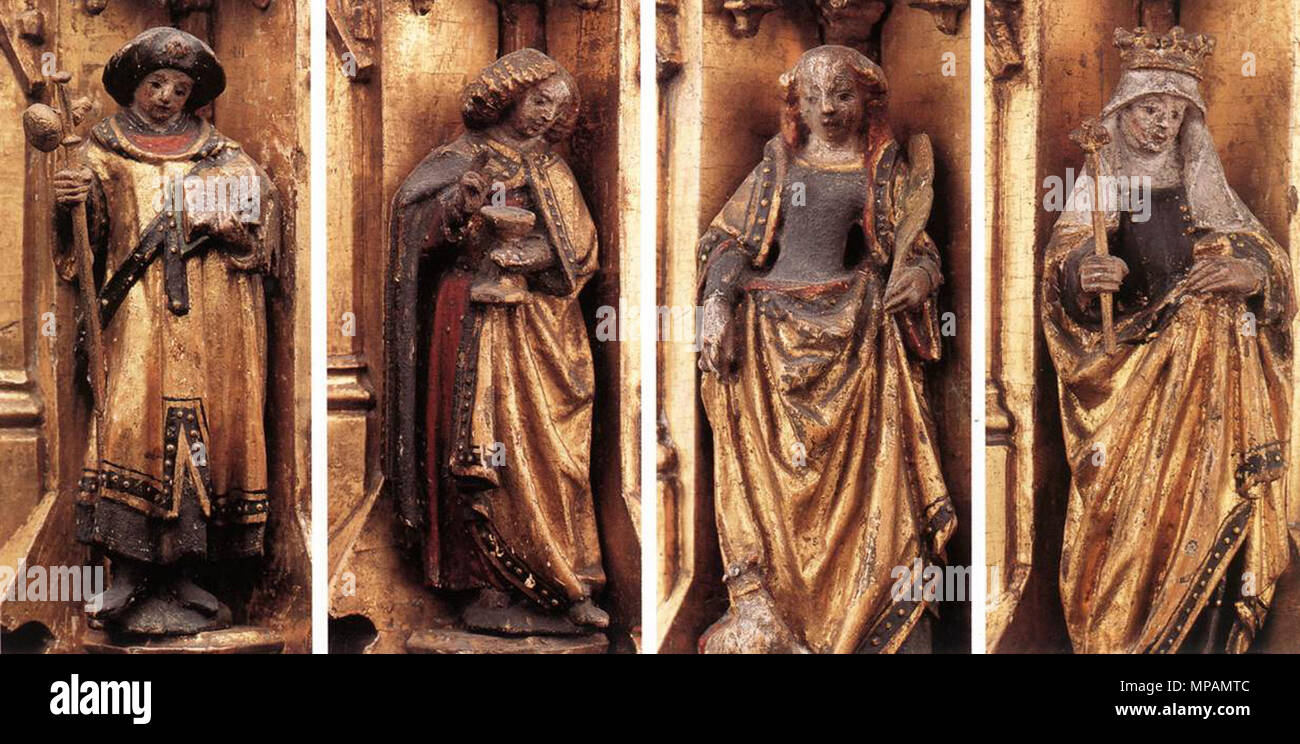 Sainte-ursule de culte . St Ursula culte doré et bois peint, 87 x 33 x 91 cm, Sint-Janshospitaal Memlingmuseum, Bruges . 1489. 883 Memling, reliquiario di Sant'orsola 11 Banque D'Images