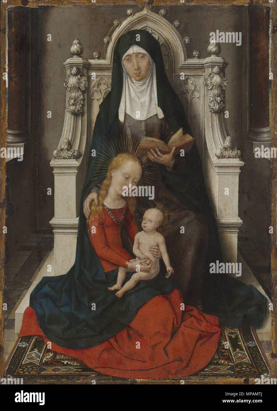 Diptyque de Munich (marche arrière) . La Sainte Anne trinitaire . 1480. 883 Memling-Dipticmunic-revers Banque D'Images