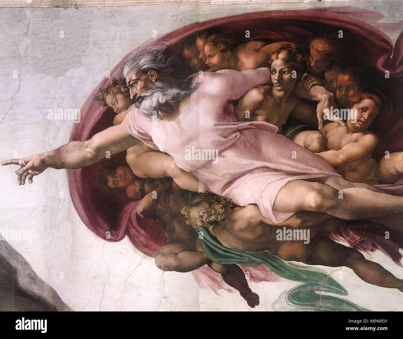 Anglais : Création d'Adam (détail) 1510. 890 Michelangelo, création d'Adam 04 Banque D'Images