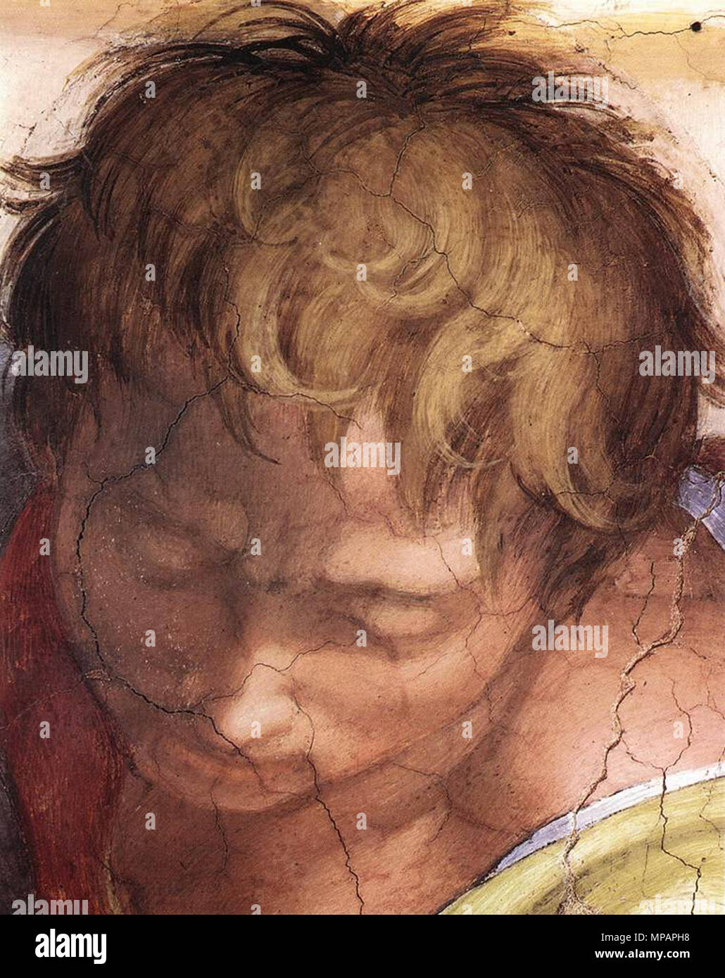 Anglais : David et Goliath (détail) 1509. 890 Michelangelo, David et Goliath 03 Banque D'Images