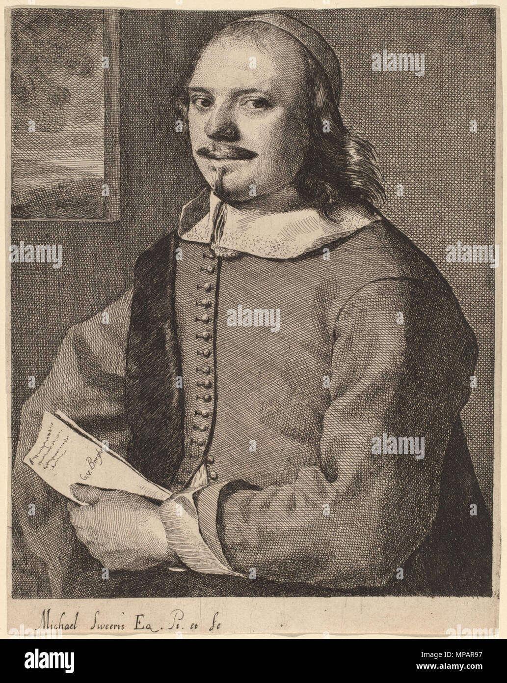 Michael Sweerts (Flamand, 1624 - 1664 ), Willem van der Borcht, années 1650, eau-forte sur papier vergé, Ailsa Mellon Bruce Fund Willem van der Borcht années 1650. 892 Michiel Sweerts - Willem van der Borcht Banque D'Images